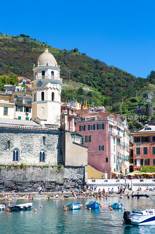 Vernazza, Cinque Terre，意大利里维埃拉，意大利，